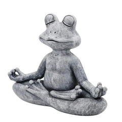 Zen kikker beeldje in meditatiehouding, perfect voor het creëren van een ontspannen sfeer in je interieur.